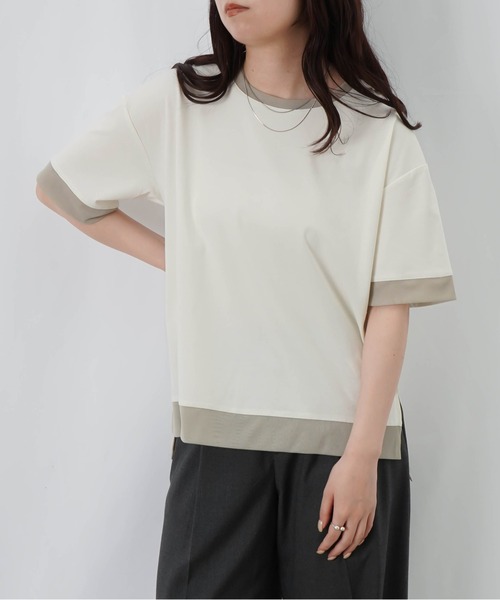 LUCA/LADY LUCK LUCA（ルカ/レディラックルカ）の「LC/LLL チュール切替Tシャツ（Tシャツ/カットソー・レディース・オフホワイト/ライトグリーン/グレー・FREE）」の4枚目の写真