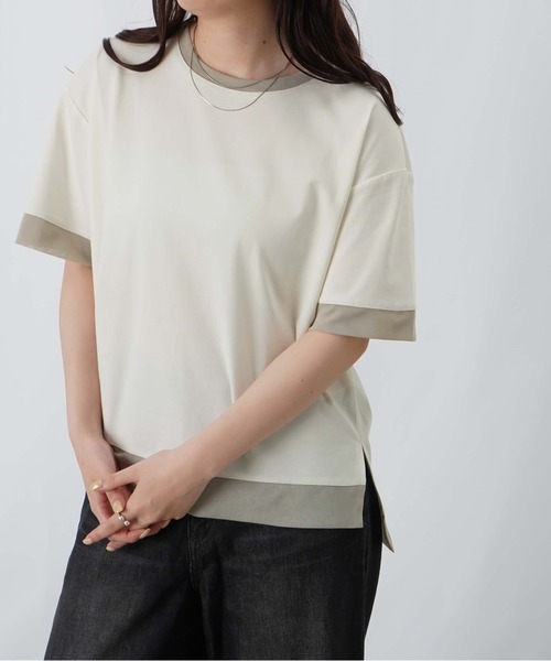 LUCA/LADY LUCK LUCA（ルカ/レディラックルカ）の「LC/LLL チュール切替Tシャツ（Tシャツ/カットソー・レディース・オフホワイト/ライトグリーン/グレー・FREE）」の7枚目の写真