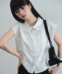 PEARL DOT COLLAR BLOUSE