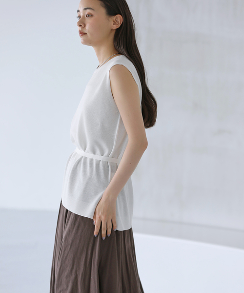 La TOTALITE(ラトータリテ)の「【洗える】ウォッシャブルベルト付きプルオーバー(ニット/セーター・レディース・ブラック/ブラウン/ホワイト・FREE)」の18枚目の写真