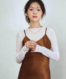シアートップス 長袖 メロウ シースルートップス レイヤードトップス オケージョン 結婚式 パーティー お呼ばれ《着用動画あり》
