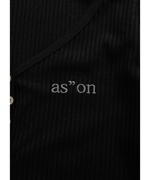 ASON(アズオン)の「WISH RIBBED BUTTON TEE / BLACK(Tシャツ/カットソー・レディース・その他・FREE)」の4枚目の写真