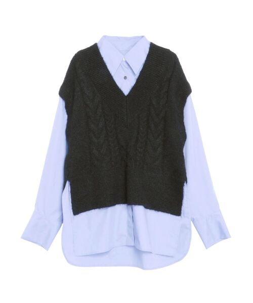ELENDEEK(エレンディーク)の「ケーブルベストドッキングシャツ(シャツ/ブラウス・レディース・グレー/ブラック/オフホワイト・FREE)」の17枚目の写真