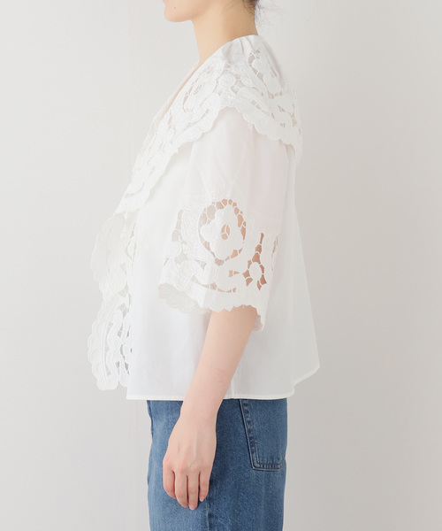 Berenice（ベルニス）の「《一部店舗+WEB限定》BERENICE. / べレニス CHEMISE MC COL CHALE BRODERIE（シャツ/ブラウス・レディース・ホワイト・36）」の11枚目の写真