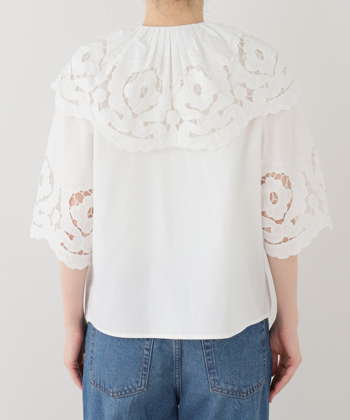 Berenice（ベルニス）の「《一部店舗+WEB限定》BERENICE. / べレニス CHEMISE MC COL CHALE BRODERIE（シャツ/ブラウス・レディース・ホワイト・36）」の12枚目の写真