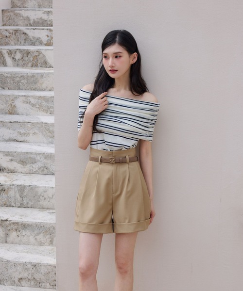 polaura(ポローラ)の「ソフトラップオフショルダーニットトップ(ニット/セーター・レディース・Beige/White/Red・FREE)」の21枚目の写真