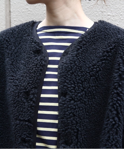 ORCIVAL(オーシバル)の「ORCIVAL/オーシバル ラウンドネックボアフリースブルゾン ROUND NECK BOA FLEECE BLOUSON OR-A0741 BFF(ブルゾン・レディース・ベージュ/チャコールグレー・2)」の3枚目の写真