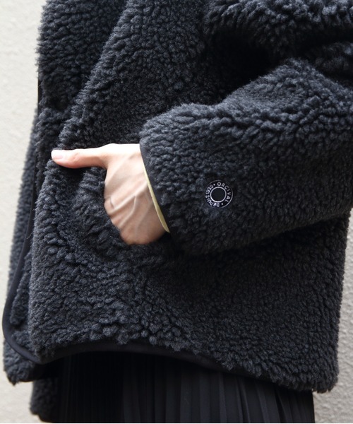 ORCIVAL(オーシバル)の「ORCIVAL/オーシバル ラウンドネックボアフリースブルゾン ROUND NECK BOA FLEECE BLOUSON OR-A0741 BFF(ブルゾン・レディース・ベージュ/チャコールグレー・2)」の4枚目の写真