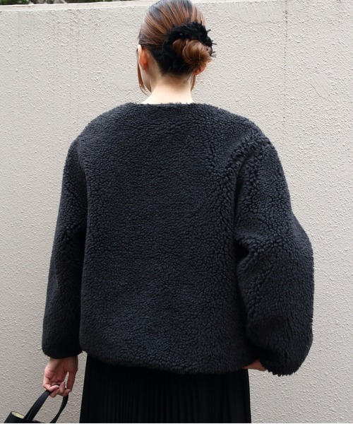 ORCIVAL(オーシバル)の「ORCIVAL/オーシバル ラウンドネックボアフリースブルゾン ROUND NECK BOA FLEECE BLOUSON OR-A0741 BFF(ブルゾン・レディース・ベージュ/チャコールグレー・2)」の8枚目の写真