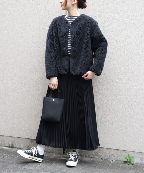 ORCIVAL(オーシバル)の「ORCIVAL/オーシバル ラウンドネックボアフリースブルゾン ROUND NECK BOA FLEECE BLOUSON OR-A0741 BFF(ブルゾン・レディース・ベージュ/チャコールグレー・2)」の10枚目の写真