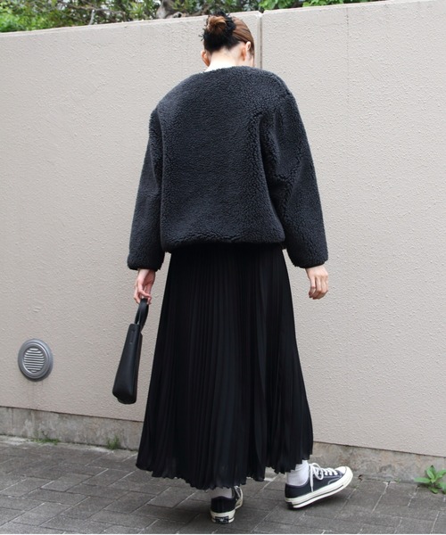 ORCIVAL(オーシバル)の「ORCIVAL/オーシバル ラウンドネックボアフリースブルゾン ROUND NECK BOA FLEECE BLOUSON OR-A0741 BFF(ブルゾン・レディース・ベージュ/チャコールグレー・2)」の12枚目の写真