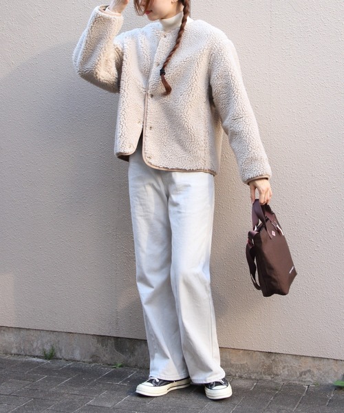 ORCIVAL(オーシバル)の「ORCIVAL/オーシバル ラウンドネックボアフリースブルゾン ROUND NECK BOA FLEECE BLOUSON OR-A0741 BFF(ブルゾン・レディース・ベージュ/チャコールグレー・2)」の19枚目の写真