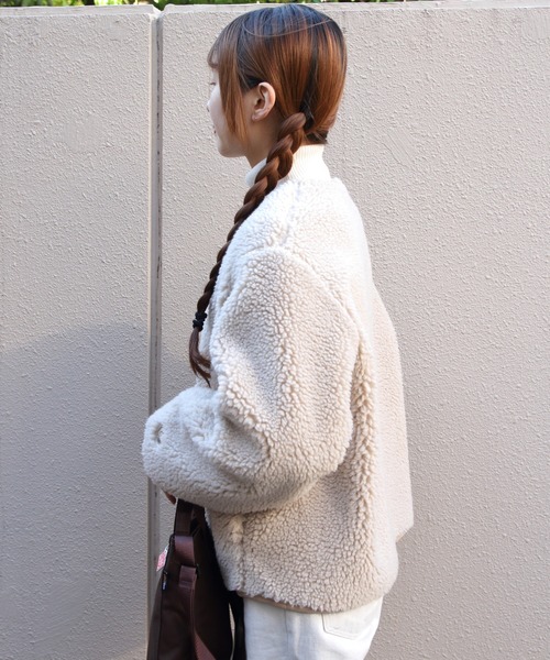 ORCIVAL(オーシバル)の「ORCIVAL/オーシバル ラウンドネックボアフリースブルゾン ROUND NECK BOA FLEECE BLOUSON OR-A0741 BFF(ブルゾン・レディース・ベージュ/チャコールグレー・2)」の17枚目の写真