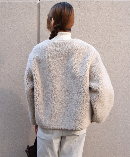 ORCIVAL(オーシバル)の「ORCIVAL/オーシバル ラウンドネックボアフリースブルゾン ROUND NECK BOA FLEECE BLOUSON OR-A0741 BFF(ブルゾン・レディース・ベージュ/チャコールグレー・2)」の18枚目の写真