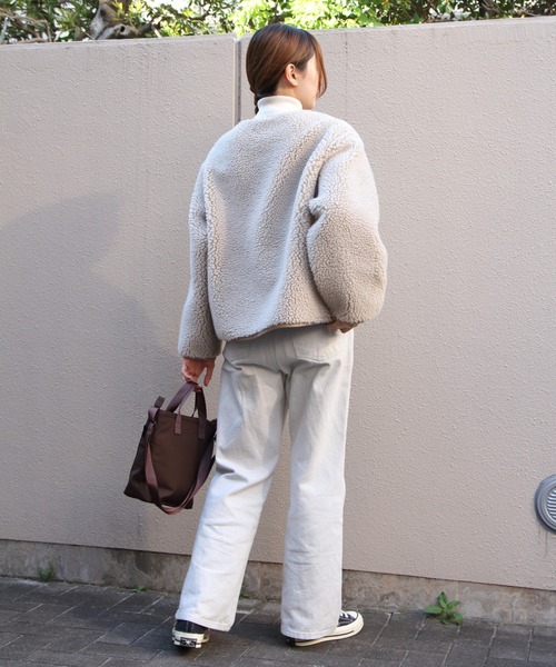 ORCIVAL(オーシバル)の「ORCIVAL/オーシバル ラウンドネックボアフリースブルゾン ROUND NECK BOA FLEECE BLOUSON OR-A0741 BFF(ブルゾン・レディース・ベージュ/チャコールグレー・2)」の22枚目の写真