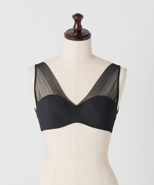 NICENICE MOMENT(ナイスナイスモーメント)の「NICENICE MOMENT/ナイスナイスモーメント MESH FINE STRAP BRA(その他アンダーウェア/インナー・レディース・ブラック/ベージュ/ブラック系その他・38/36)」の4枚目の写真