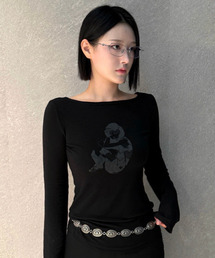 Small Girl Printed Long Sleeve Black
