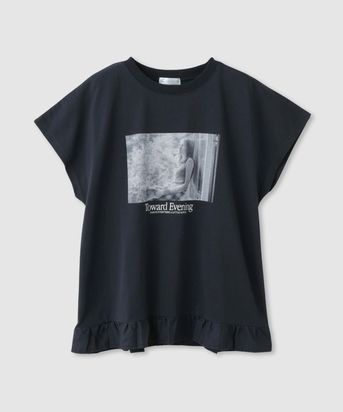 NAVY(ネイビー)の「【SARARI/サラリ】接触冷感 裾フリルノースリーブ(Tシャツ/カットソー・レディース・ブラック/ネイビー/グレー・M/L)」の21枚目の写真