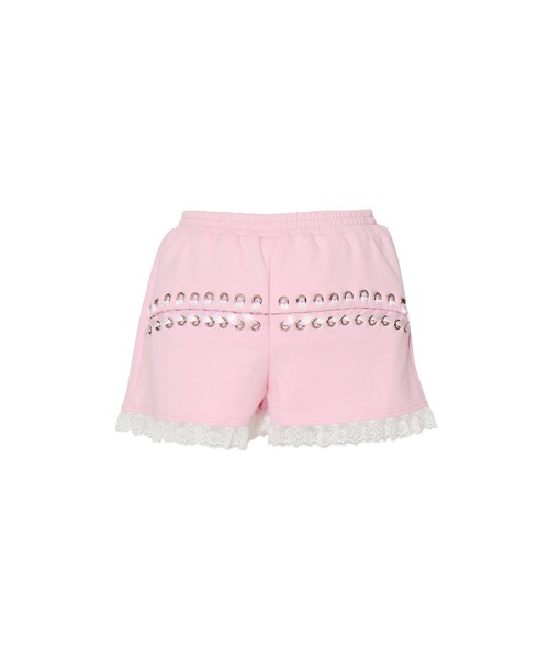 AVENCHUMU(アバンチュウム)の「Lace up & heart pocket short pants(その他パンツ・レディース・ブラック/ピンク/ブラック×ピンク・FREE)」の8枚目の写真