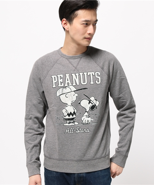 JUNK FOOD（ジャンクフード）の「BASEBALL PEANUTS/ピーナッツ トレーナー（スウェット・メンズ・ブラック/トップグレー・X-LARGE/LARGE）」の2枚目の写真
