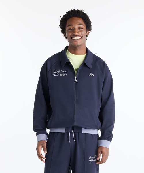 NEW BALANCE(ニューバランス)の「スポーツレガシーピケジャケット(ブルゾン・メンズ・アイボリー/スミクロ・X-LARGE/LARGE/MEDIUM/SMALL/XX-LARGE)」の2枚目の写真