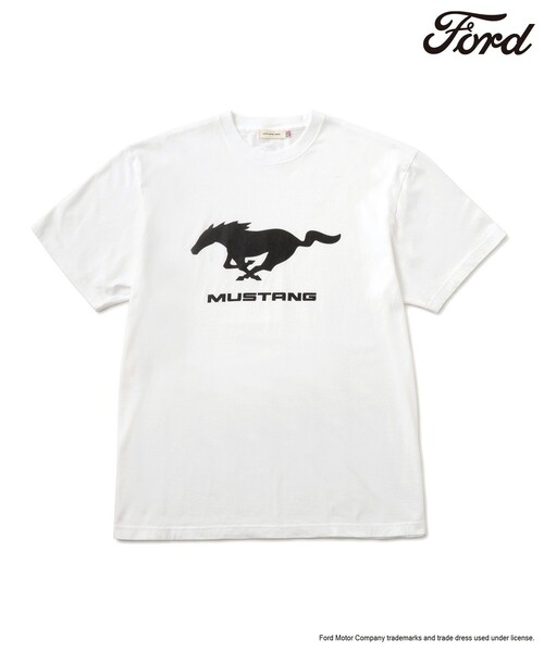 GOOD ROCK SPEED(グッドロックスピード)の「【GOOD ROCK SPEED/グッドロックスピード】マスタングモチーフTシャツ(Tシャツ/カットソー・メンズ・ホワイト/チャコールグレー・L/S/M)」の2枚目の写真