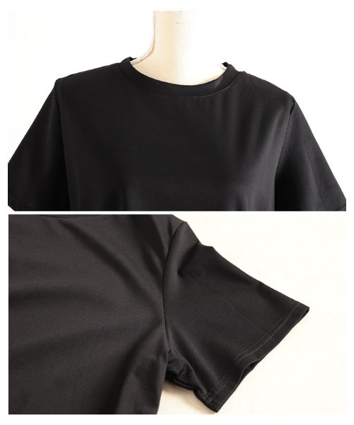 Sawa a la mode(サワアラモード)の「レースヘムロングTシャツ(Tシャツ/カットソー・レディース・ブラック/ホワイト・FREE)」の20枚目の写真