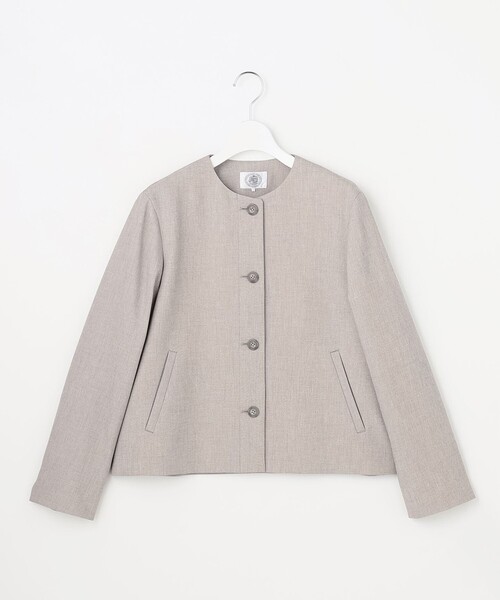 J.PRESS(ジェイプレス)の「【オンオフ使える】MULTI DRY クロス ノーカラー ジャケット(ノーカラージャケット・レディース・ライトグレー系/ネイビー系・T15/T13)」の10枚目の写真