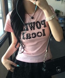 星柄ドットロゴプリント 半袖Tシャツ