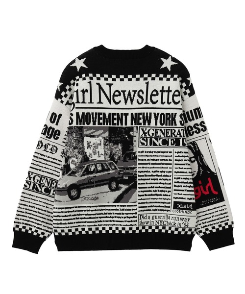 X-girl(エックスガール)の「X-girl NEWS LETTER JACQUARD KNIT TOP(ニット/セーター・レディース・ホワイト・ONE SIZE)」の18枚目の写真