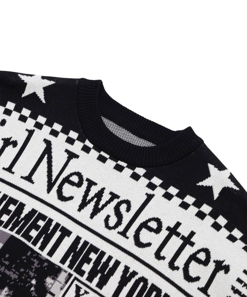 X-girl(エックスガール)の「X-girl NEWS LETTER JACQUARD KNIT TOP(ニット/セーター・レディース・ホワイト・ONE SIZE)」の19枚目の写真