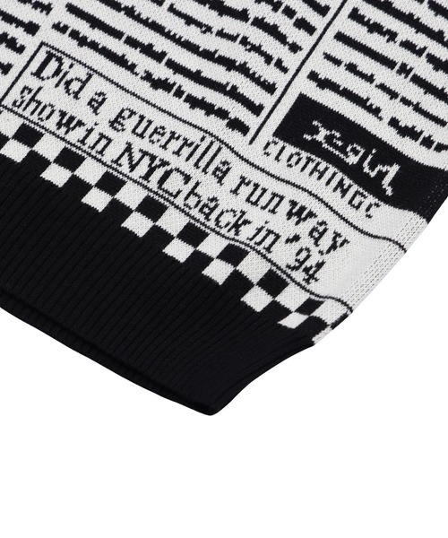 X-girl(エックスガール)の「X-girl NEWS LETTER JACQUARD KNIT TOP(ニット/セーター・レディース・ホワイト・ONE SIZE)」の5枚目の写真