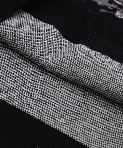 X-girl(エックスガール)の「X-girl NEWS LETTER JACQUARD KNIT TOP(ニット/セーター・レディース・ホワイト・ONE SIZE)」の6枚目の写真