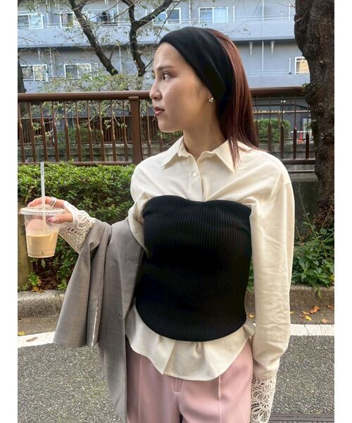 LAGUNAMOON(ラグナムーン)の「【WEB限定】レースカフスシャツ(シャツ/ブラウス・レディース・ホワイト/ピンク/ブラウン・FREE)」の22枚目の写真