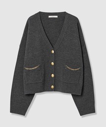 カシミヤブレンドビットV カーディガン