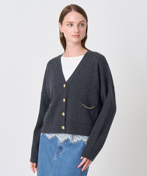 ANAYI(アナイ)の「カシミヤブレンドビットV カーディガン(カーディガン/ボレロ・レディース・キャメル/レッド/チャコールグレー・38)」の14枚目の写真