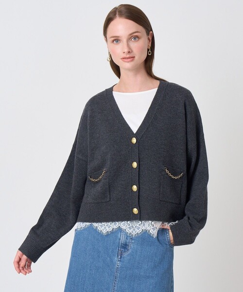 ANAYI(アナイ)の「カシミヤブレンドビットV カーディガン(カーディガン/ボレロ・レディース・キャメル/レッド/チャコールグレー・38)」の15枚目の写真