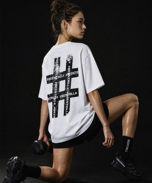 BEENTRILL(ビントリル)の「ヴィンテージハッシュタグジャイアントフィットメッシュ半袖Tシャツ(ホワイト)(Tシャツ/カットソー・レディース・その他・SMALL/MEDIUM/LARGE/X-LARGE)」の6枚目の写真