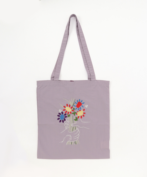 417 EDIFICE(フォーワンセブンエディフィス)の「NOT OEM FLOWER TOTE BAG(トートバッグ・メンズ・パープル/ブラック/アイボリー・FREE)」の3枚目の写真