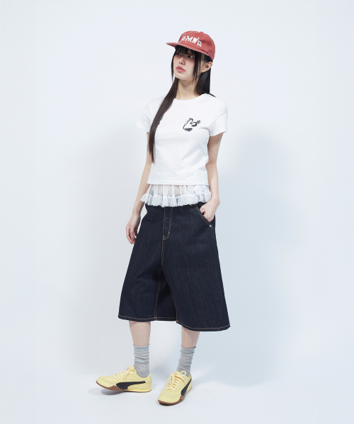 LMR(エルエムアール)の「ヴィンテージフローラルロゴスリム半袖TシャツWHITE(Tシャツ/カットソー・レディース・ホワイト・SMALL)」の7枚目の写真