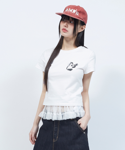 LMR(エルエムアール)の「ヴィンテージフローラルロゴスリム半袖TシャツWHITE(Tシャツ/カットソー・レディース・ホワイト・SMALL)」の8枚目の写真