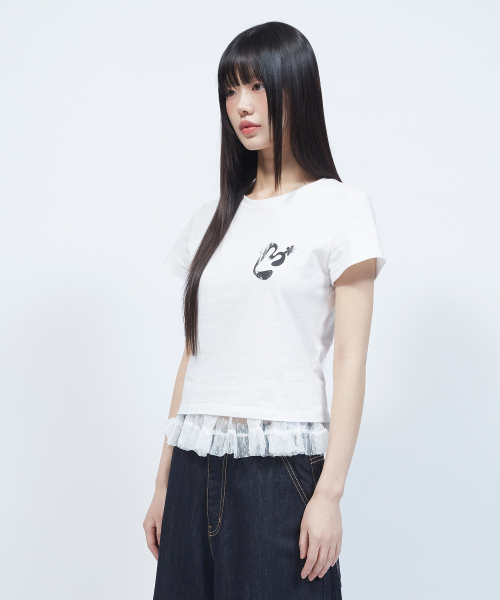 LMR(エルエムアール)の「ヴィンテージフローラルロゴスリム半袖TシャツWHITE(Tシャツ/カットソー・レディース・ホワイト・SMALL)」の10枚目の写真