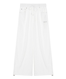 NYLON STRING WIDE PANTS_IVORY
