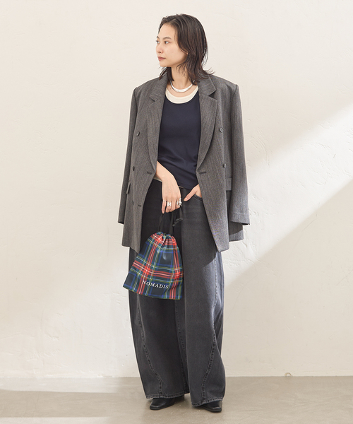 JOURNAL STANDARD(ジャーナルスタンダード)の「【2枚セット】SHEER SKINレイヤードノースリーブ(Tシャツ/カットソー・レディース・ネイビー/ボルドー/レッド・FREE)」の4枚目の写真