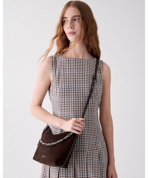 kate spade new york（ケイトスペード ニューヨーク）の「ヘイロー スエード チェーン ショルダー バッグ（ショルダーバッグ・レディース・ブラウン・ONESIZE）」の2枚目の写真