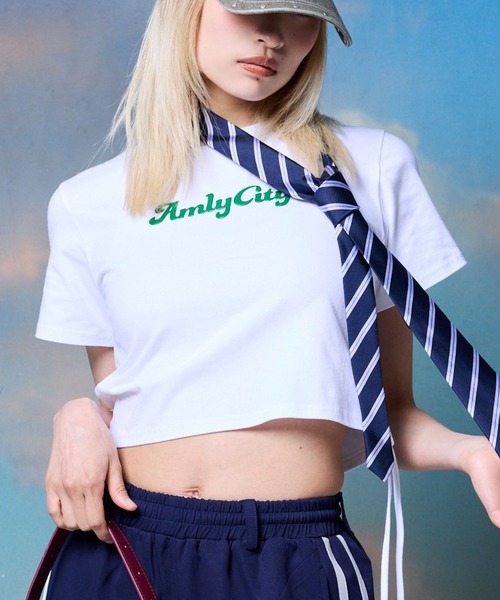 グリッターロゴTシャツ（Tシャツ/カットソー）｜Amly City（アンリー