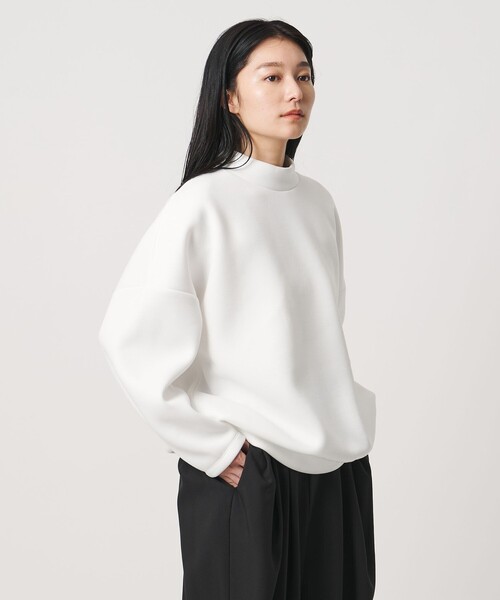 MARW UNITED ARROWS(マルゥ ユナイテッドアローズ)の「<MARW UNITED ARROWS>ボトルネック ダンボール プルオーバー(スウェット・レディース・ブラック/ダークブラウン/ホワイト・FREE)」の1枚目の写真