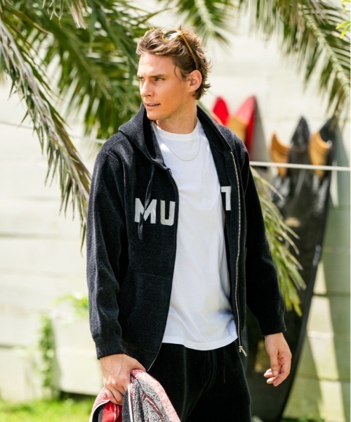 muta marine（ムータ・マリン）の「muta MARINE/ムータ マリン/別注モールニットパーカー（Tシャツ/カットソー・メンズ・グレー/ブラック・7/6/5/8）」の3枚目の写真