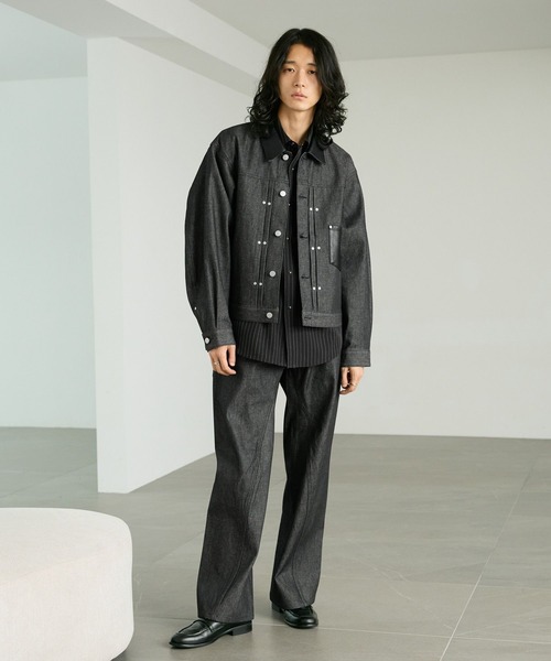 RAGEBLUE(レイジブルー)の「COMPACT SWITCHING DENIM JACKET/コンパクト切り替えデニムジャケット【セットアップ対応】(デニムジャケット・メンズ・ブラック/インディゴブルー・MEDIUM/LARGE)」の15枚目の写真