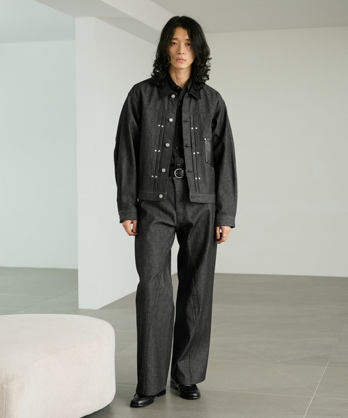 RAGEBLUE(レイジブルー)の「COMPACT SWITCHING DENIM JACKET/コンパクト切り替えデニムジャケット【セットアップ対応】(デニムジャケット・メンズ・ブラック/インディゴブルー・MEDIUM/LARGE)」の16枚目の写真
